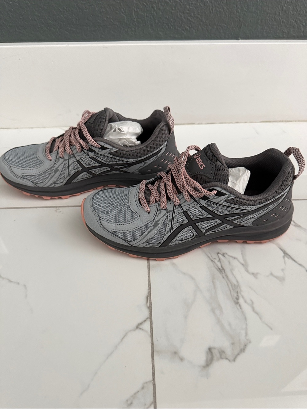 ASICS Women's Gray and Pink Athletic Running Sneakers - Picture 3 of 4